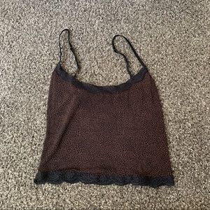 leopard print y2k lace trim tank